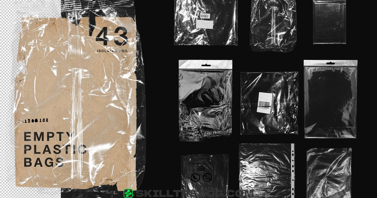 43 Transparent Plastic Bags, Cover, Wrap Overlays（016862）-技能树